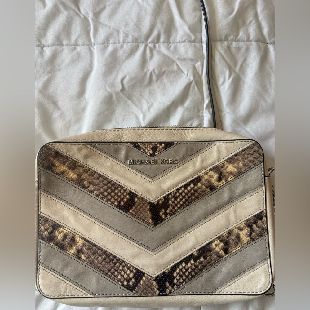 Michael Kors Beige and Snake Print Men's Backpack